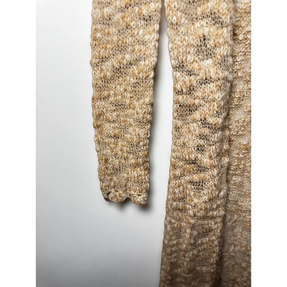 Chaska Womens Vintage Retro Knit long Cardigan Duster Sweater Beige Tan Size M - Picture 4 of 6